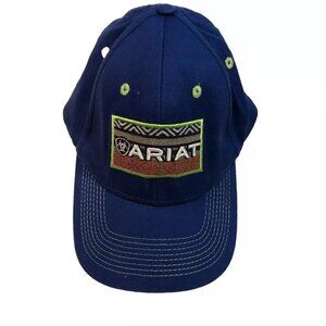 Ariat Aztec Embroidered Hat Cap Blue Adjustable Snapback Western Southwestern